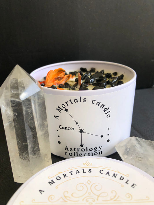 Cancer Gemstone + Herbal Candle