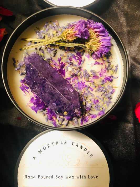 Empathy Herbal+colored Quartz Candle